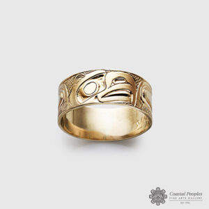 Eagle 14k gold ring by Canadian indigenous artist Carmen Goertzen