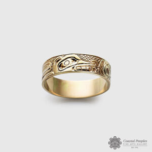 14k gold Wolf ring by Canadian indigenous artist Carmen Goertzen