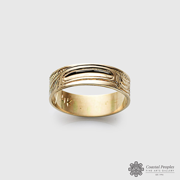 14k gold Wolf ring by Canadian indigenous artist Carmen Goertzen