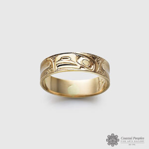 14k gold Eagle ring by Canadian indigenous artist Carmen Goertzen