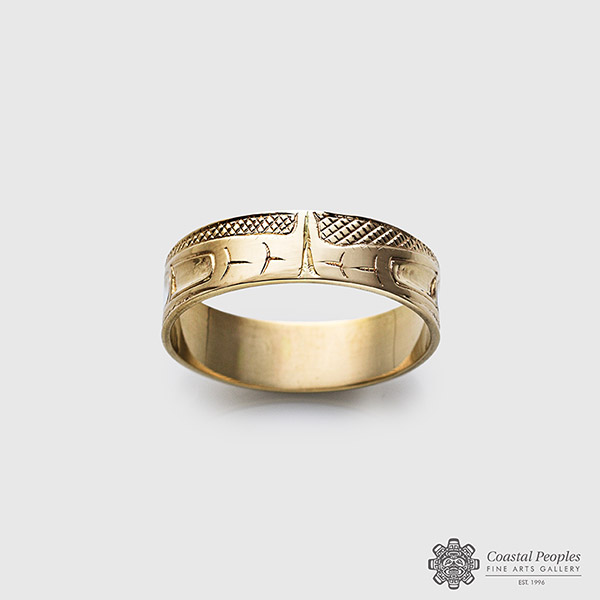 14k gold Eagle ring by Canadian indigenous artist Carmen Goertzen