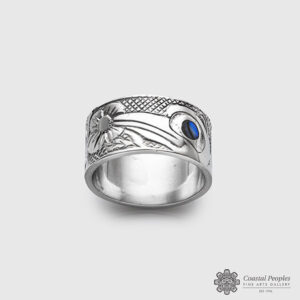 Sterling Silver Hummingbird ring by Canadian indigenous artist Carmen Goertzen