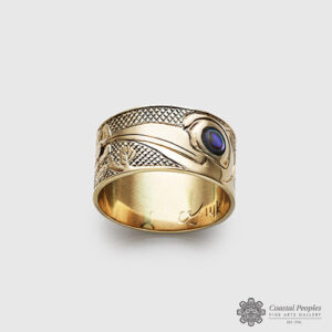 14k gold Hummingbird ring by Canadian indigenous artist Carmen Goertzen