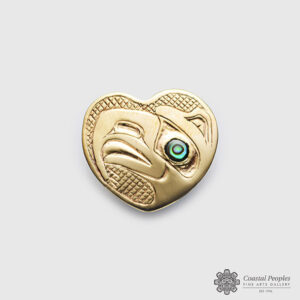 14k gold Eagle Heart Pendant by Canadian indigenous artist Carmen Goertzen