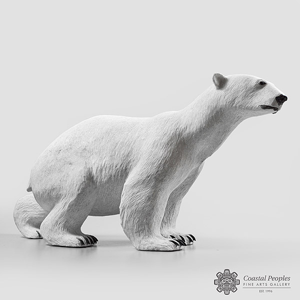 Polar Bear Sculpture by Inuit Native Artist Paul Malliki