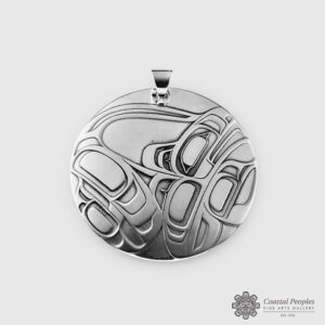 Silver Wolf Pendant by Native Artist Trevor Angus