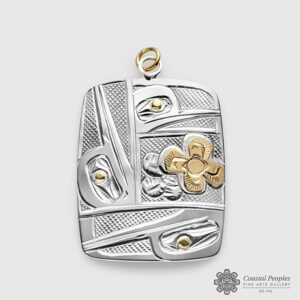 Silver/Gold Hummingbird Pendant by Northwest Coast Native Artist Corrine Hunt from Kwakwaka'wakw / Tlingit Nations