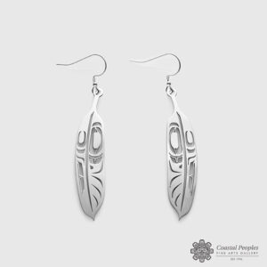 Sterling silver Feather Earrings by Native Artist Trevor Angus