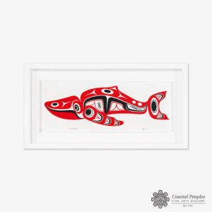Whale (Red) Original Painting by Native Artist Adonis David