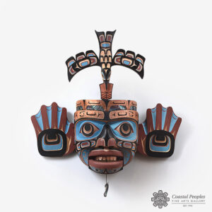 Red Cedar wood "Kumugwe" Chief of the Undersea World Mask by Native Artist Kevin Daniel Cranmer