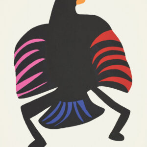 Strutting Bird Graphic by Inuit Cape Dorset artist Saimaiyu Akesuk