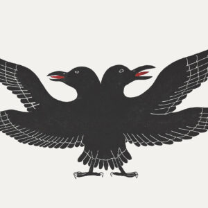 Two-Headed Raven Graphic by Inuit Cape Dorset artist Matthew Flaherty