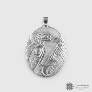 Silver Wood Pecker Pendant by Native Artist Kelvin Thompson