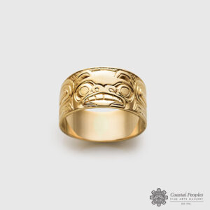 Gold Bear Frontal Ring by Native Artist Carmen Goertzen