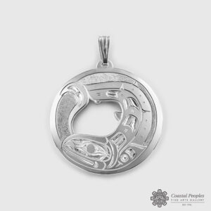 Silver Salmon Pendant by Native Artist Harold Alfred
