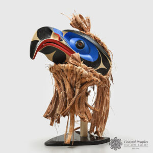 Cedar Wood & Cedar Bark Eagle Mask by Native Artist Robert Saunders