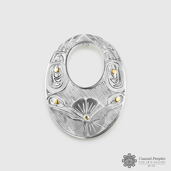 Silver & Gold Hummingbird Pendant by Native Artist Andrew Williams
