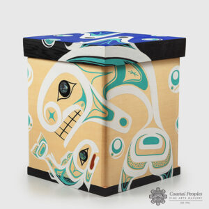 Killerwhale & Salmon Bentwood Box by Native Artist Adonis David