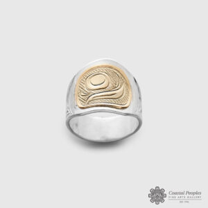 Silver & Gold Oval Salmon Ring by Native Artist Corrine Hunt
