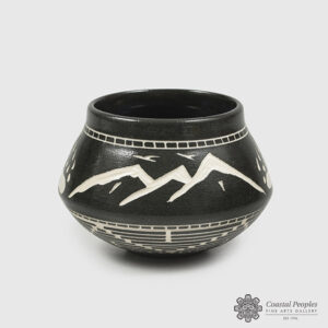 Bear Paw & Mountains Bowl by Native Artist Patrick Leach