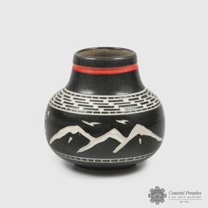 Mountains & Frog Vase by Native Artist Patrick Leach