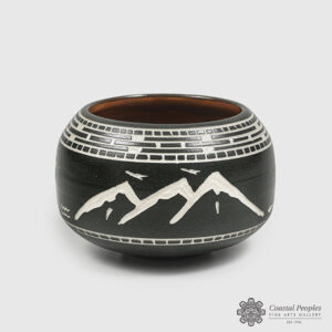 Mountains & Fisherman Bowl by Native Artist Patrick Leach