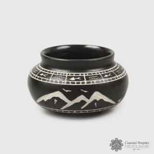 Mountains & Fisherman Bowl by Native Artist Patrick Leach