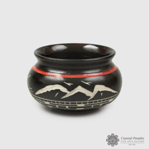 Mountains & Fisherman Bowl by Native Artist Patrick Leach