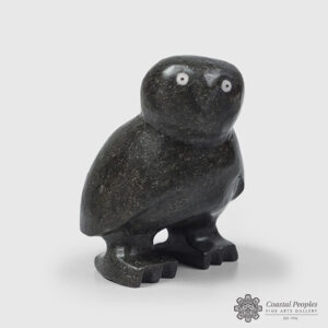 Stone Owl Sculpture by Inuit Native Artist Kupapik Ningeocheak