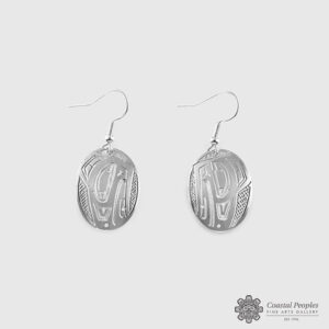 Silver Eagle Oval Earrings by native Artist Shirley Stanley