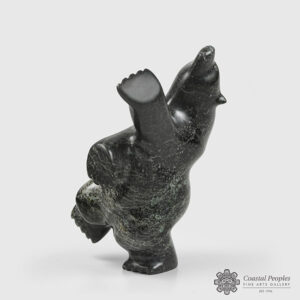 Stone Dancing Polar Bear Sculpture by Inuit Native Artist Kiliktee Kiliktee