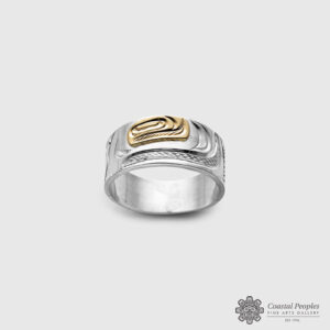 Silver and Gold Orca Ring by native Artist Corrine Hunt