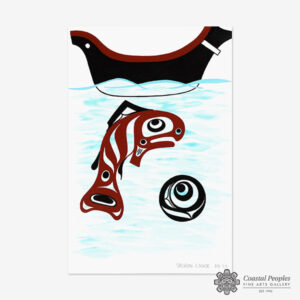 Salmon-Canoe Original Painting by Native Artist Adonis David