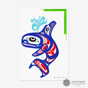 Killerwhale (Blue & Red) Original Painting by Native Artist Adonis David