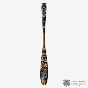 Wood Raven with Moon Paddle by Native Artist Kevin Daniel Cranmer